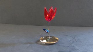 Figura Flor Cristal Swarovski Rulipan Rojo