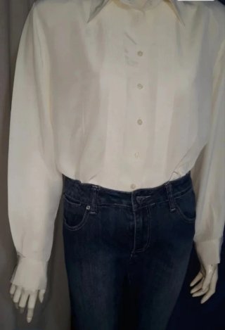 Blusa Vintage Zara Años 90 Beige/Blanca