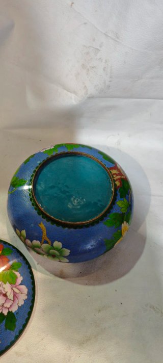 Bombonera Antigua Esmalte Cloisonné