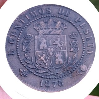 Carlos VII 5 Cts. 1875 ceca: Onate MBC con Certif.