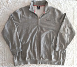 SUDADERA CHAMPION GRIS CON CREMALLERA.