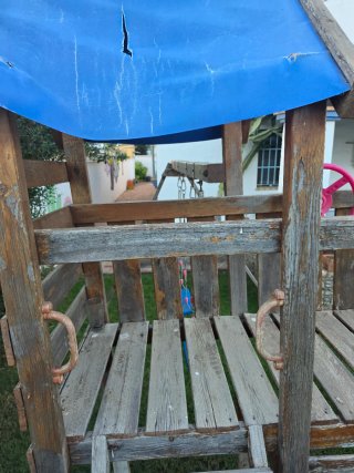 Parque infantil madera con tobogán