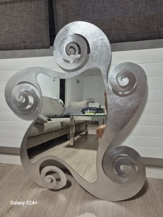 Espejo Decorativo con Marco Plateado