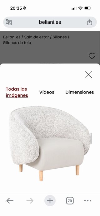 Sofá y 2 butacas diseño italiano beige/gris
