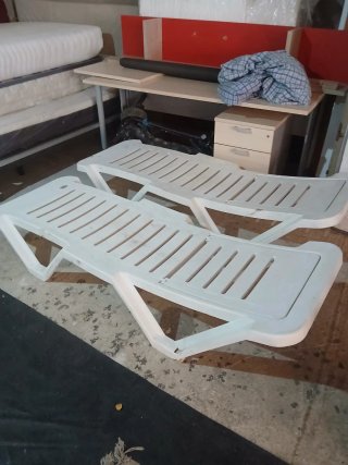 Set de 2 Hamacas de Piscina Blancas