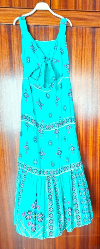 Vestido Largo Turquesa Boho Chic Sfera M