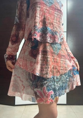 Vestido Desigual Mesh Y2K Fairy Grunge Boho Estamp