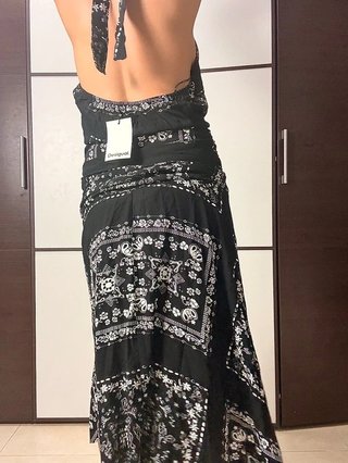 Vestido Desigual Halter Escote M