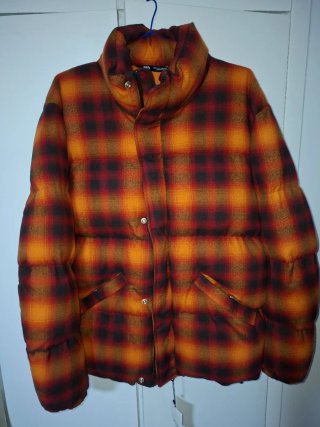 Chaqueta Zara Invierno Cuadros Naranja/Rojo