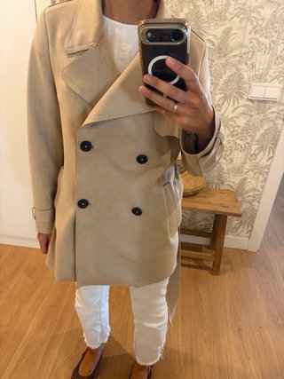 Gabardina ante Zara Beige Talla S