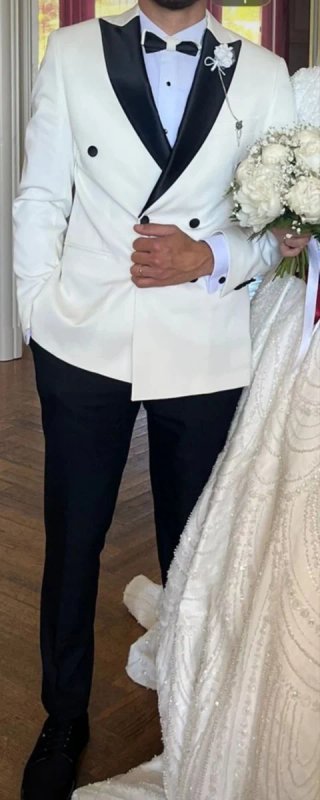 Traje de Novio Blanco y Negro