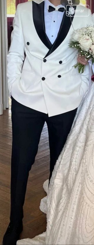 Traje de Novio Blanco y Negro