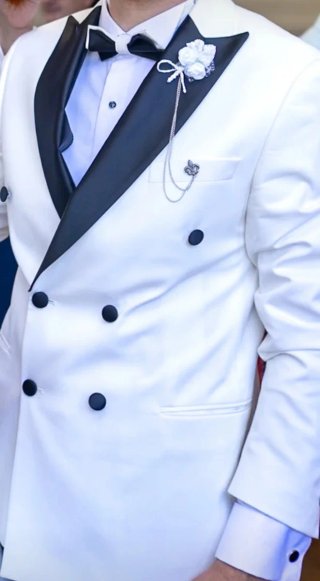 Traje de Novio Blanco y Negro