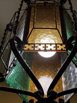 Farol colgante gótico cristal y metal