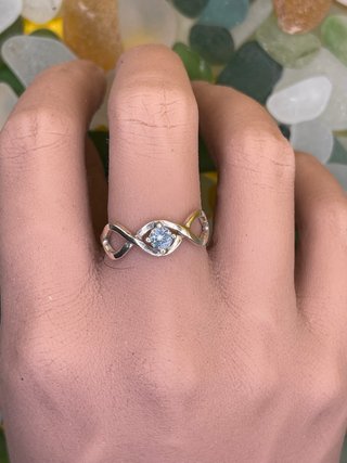 Anillo Plata y aguamarina