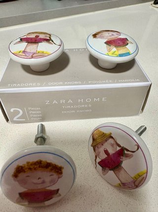 4Tiradores de cerámica Zara Home - Niños con sandí