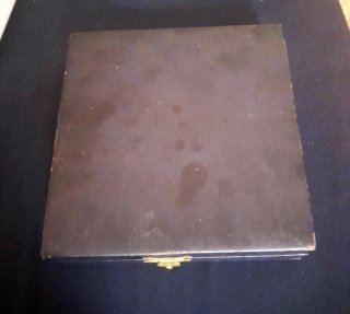 Caja Estuche Antigua Joyas Azul Forrada