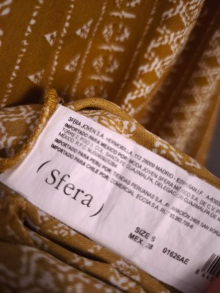 Vestido largo maxi fluido Sfera color mostaza L