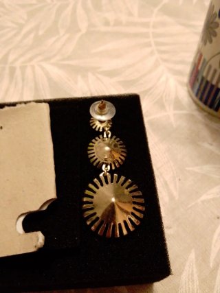 Pendientes largos piedra multicolor oro