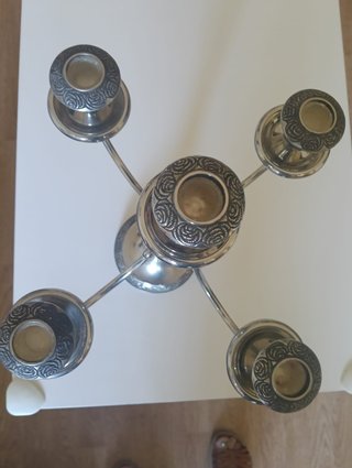 Set de 2 Candelabros de Alpaca 5 Brazos