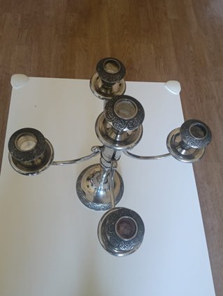Set de 2 Candelabros de Alpaca 5 Brazos