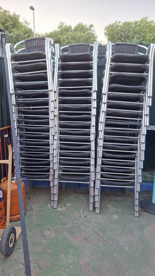 Silla de Terraza de Metal y Ratán