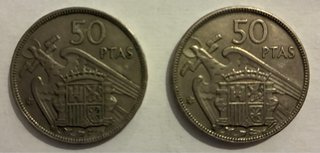 Lote 2 Monedas 50 Pesetas 1957 *59