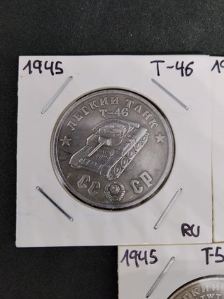 🇷🇺 3 MONEDAS CONMEMORATIVAS TANQUES URSS
