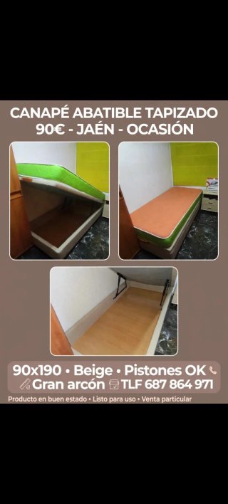 Canapé tapizado de 90 y Colchón