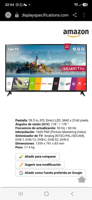 Televisor LG 60 Pulgadas [Leer]