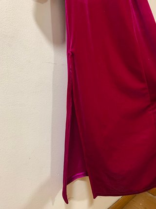 Caftán largo terciopelo rosa y morado