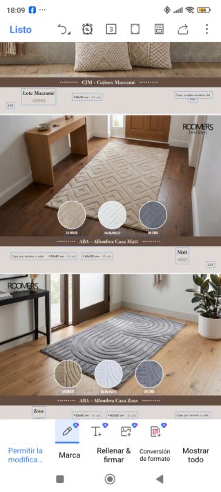 Alfombra Roomers Beige/Gris/Blanco