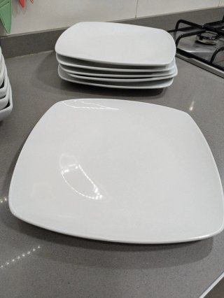 Set de 15 piezas de vajilla blanca