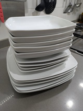 Set de 15 piezas de vajilla blanca
