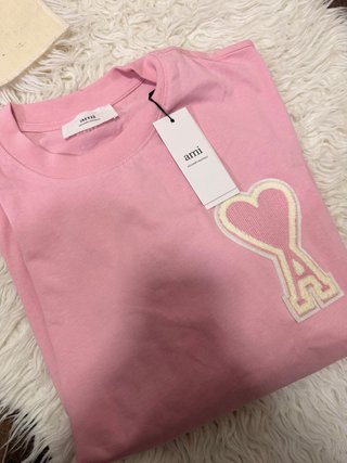 Camiseta AMI Paris manga larga rosa