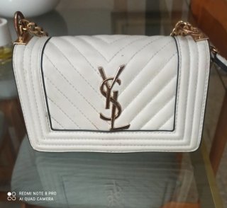 Borsa Yves Saint Laurent Bianco Dorato