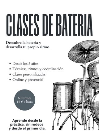 Clases de música: piano, guitarra, canto, batería