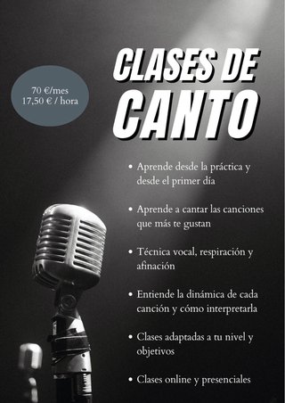 Clases de música: piano, guitarra, canto, batería