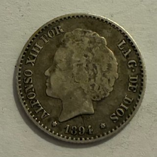 50 cèntims Alfons XIII 1894 PGV – Plata – Espanya