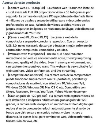 WebCam 2K 1400p con Micrófono · Nueva a estrenar