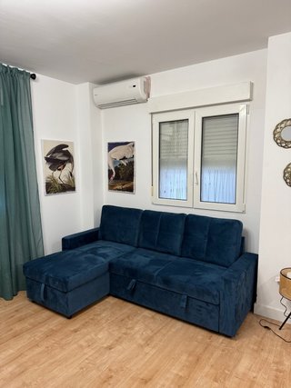 Sofá Cama Chaise Longue Azul
