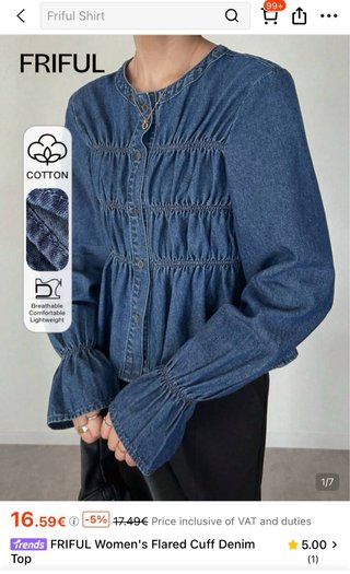 Camisa vaquera Friful mujer