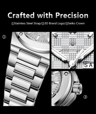 Reloj de Pulsera Plateado para Hombre