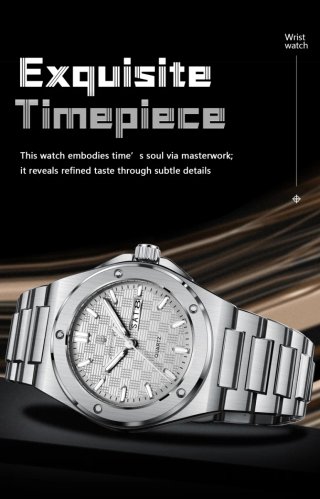 Reloj de Pulsera Plateado para Hombre