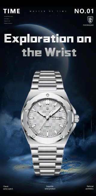 Reloj de Pulsera Plateado para Hombre