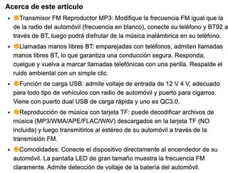 Transmisor Bluetooth Manos libres Radio · Nuevo