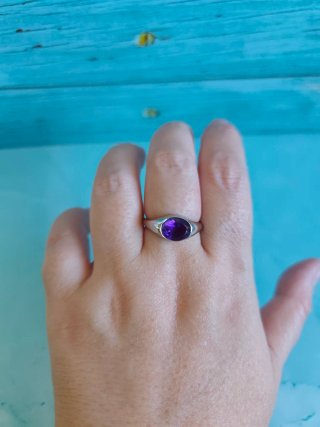 Anillo Amatista Natural, ajustable.