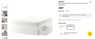 Cama IKEA BRIMNES 160x200 + Somier LÖNSET