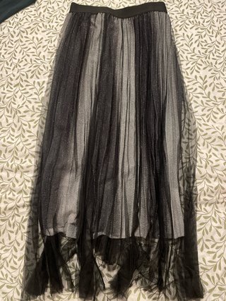 Falda de tul con lurex negra y plateada - talla U