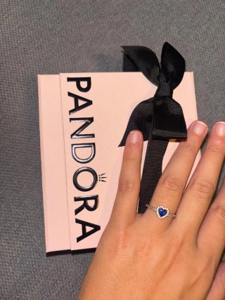 Anillo Pandora Corazón Azul